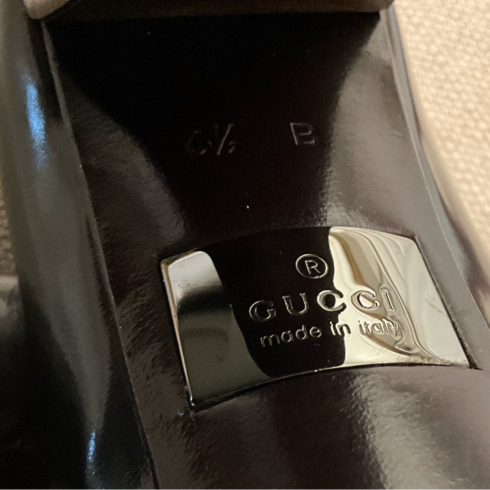 GUCCI pumps wooden heel size 6 1/2 Color Dark Grey - Picture 8 of 9